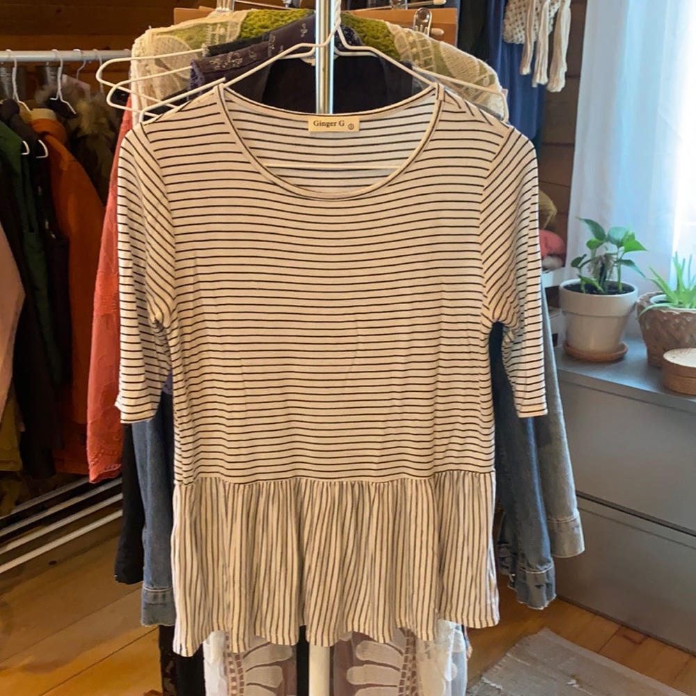 Ginger G striped peplum top.
